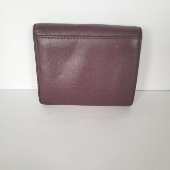MARC JACOBS Logo Medium Trifold Wallet Compact Solid Purple Leather 3in1 - Picture 2 of 12